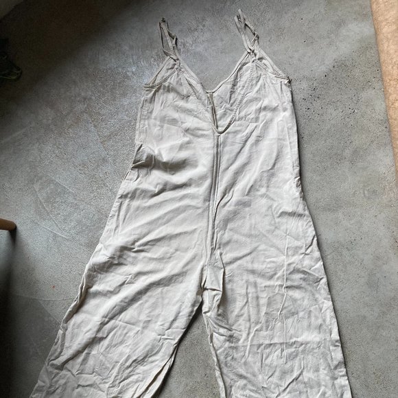 Wide leg tank jumpsuit - relaxed fit - linen blend - Picture 2 of 5